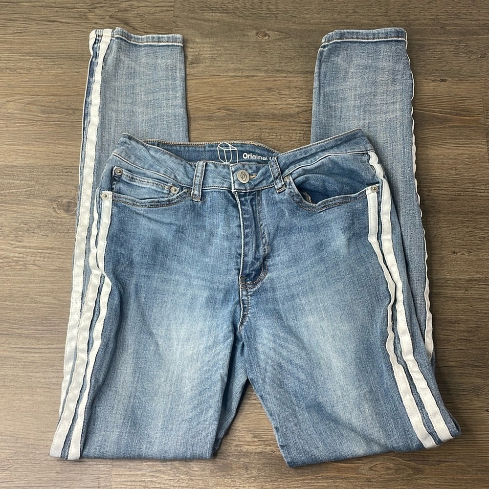 Original Use Jeans Men’s Skinny Blue Distressed Stretch Jeans, Size 32x32